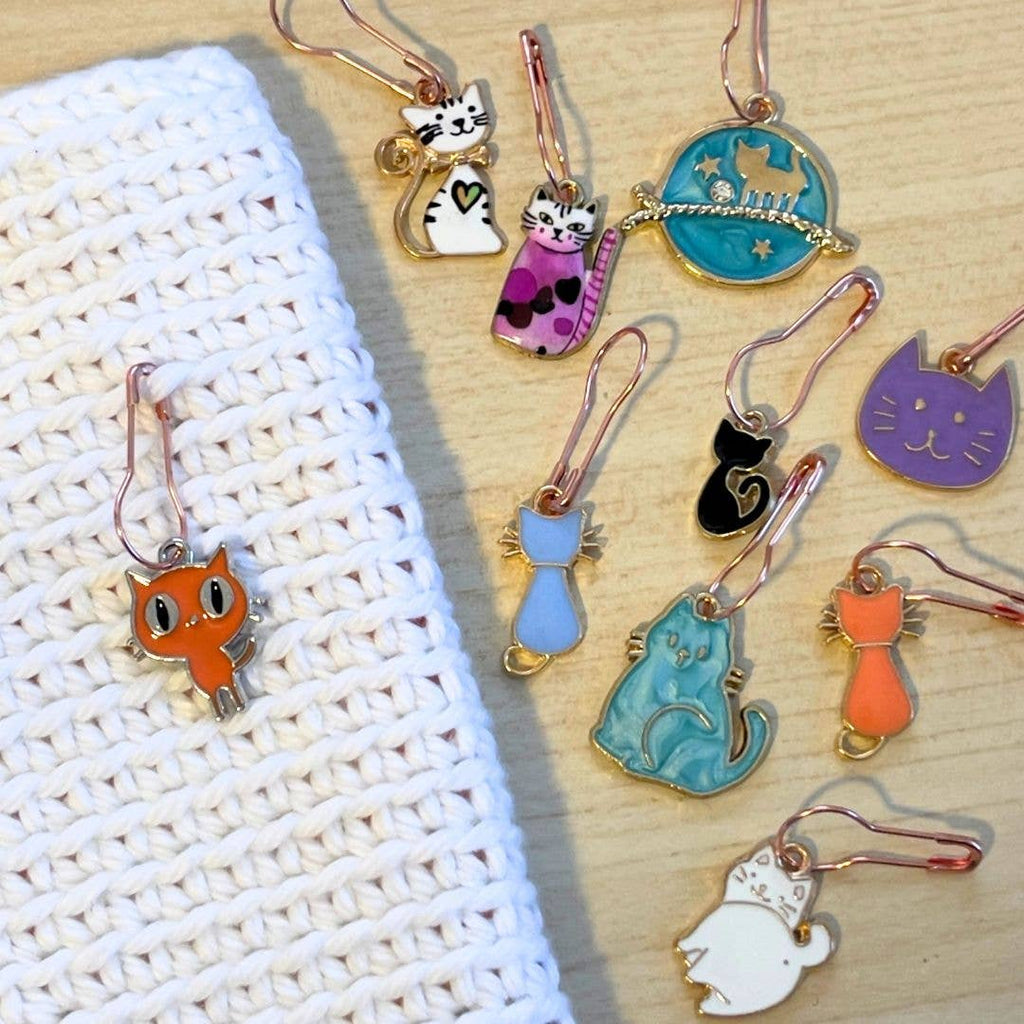 Nine Lives Stitch Markers - Cat Lovers - Set of 10