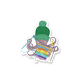 Rainbow Crochet Octopus Vinyl Sticker