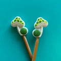 EXCLUSIVE Knitting Needle Point Protector Mushroom Yarn Ball