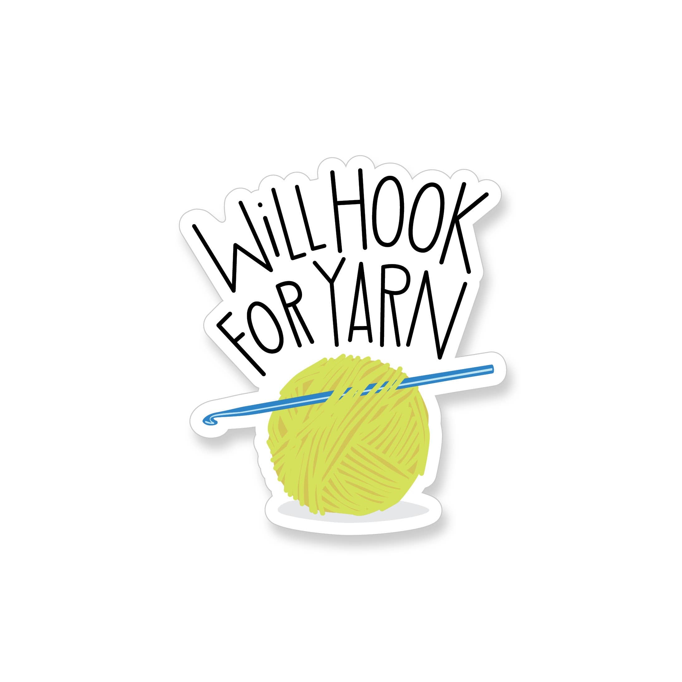 Will Hook for Yarn Vinyl Sticker