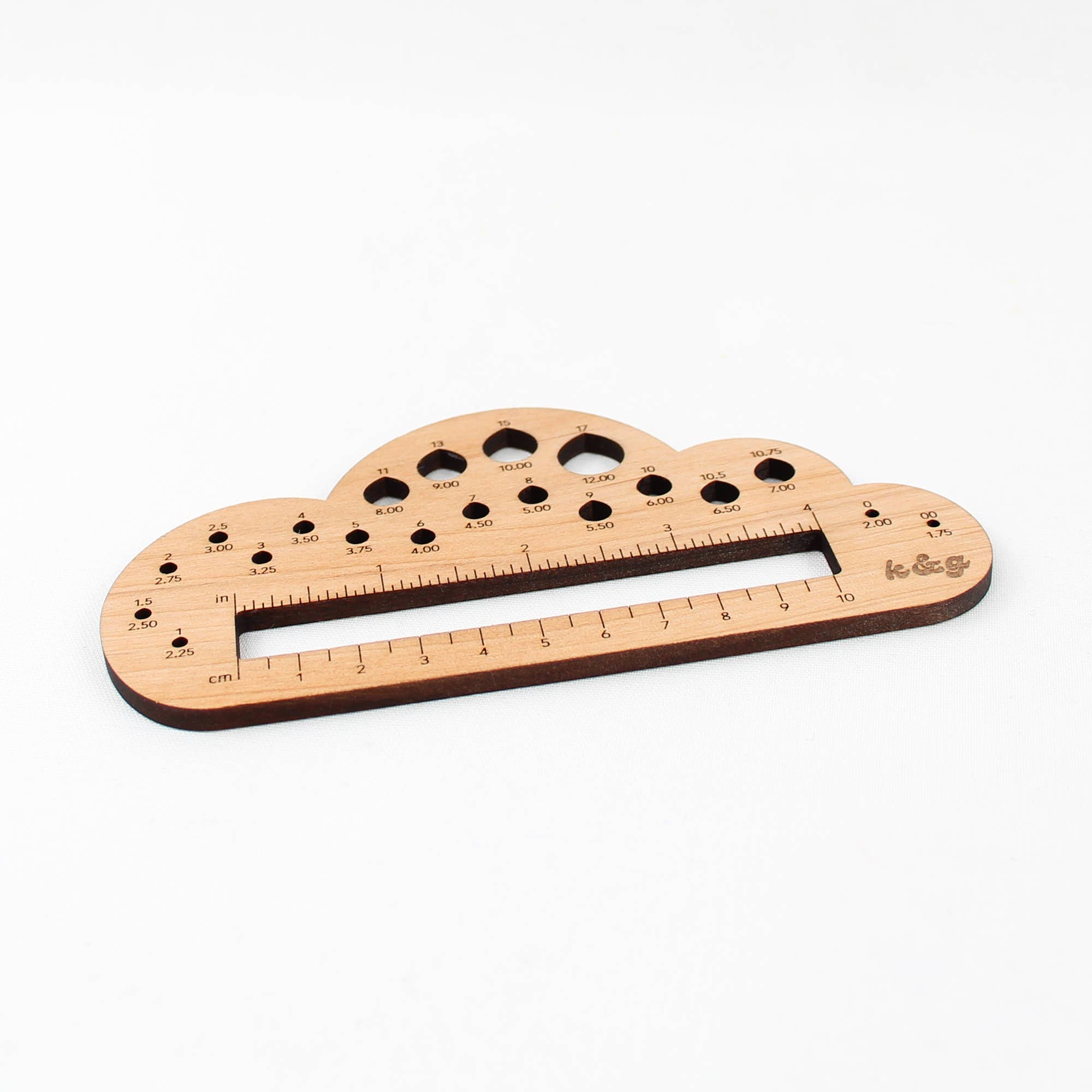 4" Cloud Knitting Needle Gauge Tool