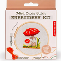 Mini Cross Stitch Embroidery Kit - Mushroom