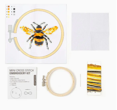 Bee Mini Cross Stitch Embroidery