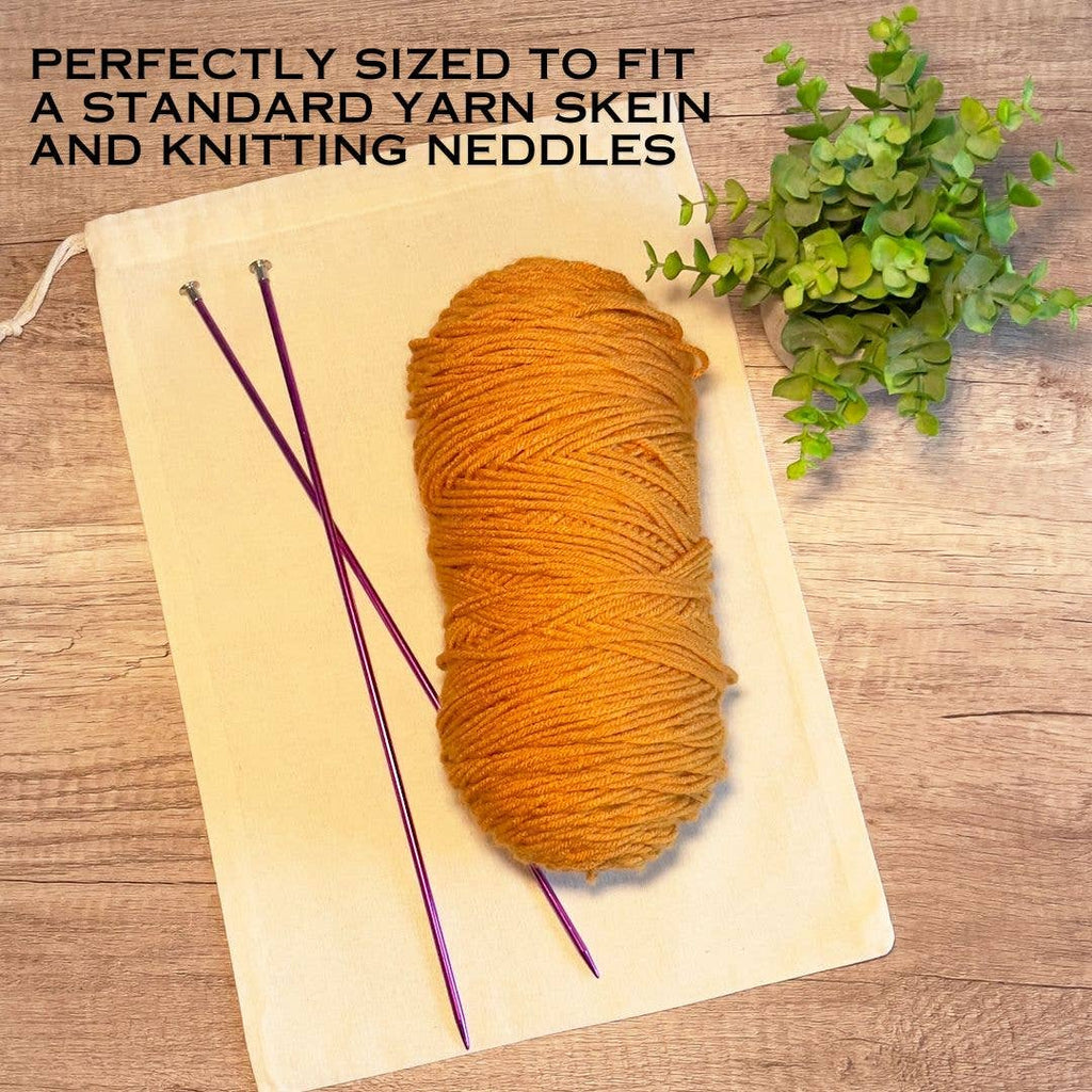 Support Local Yarn Shop Drawstring Project Bag, Custom Logo