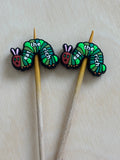 Eat the Rich Caterpillar Knitting Needle Point Protectors