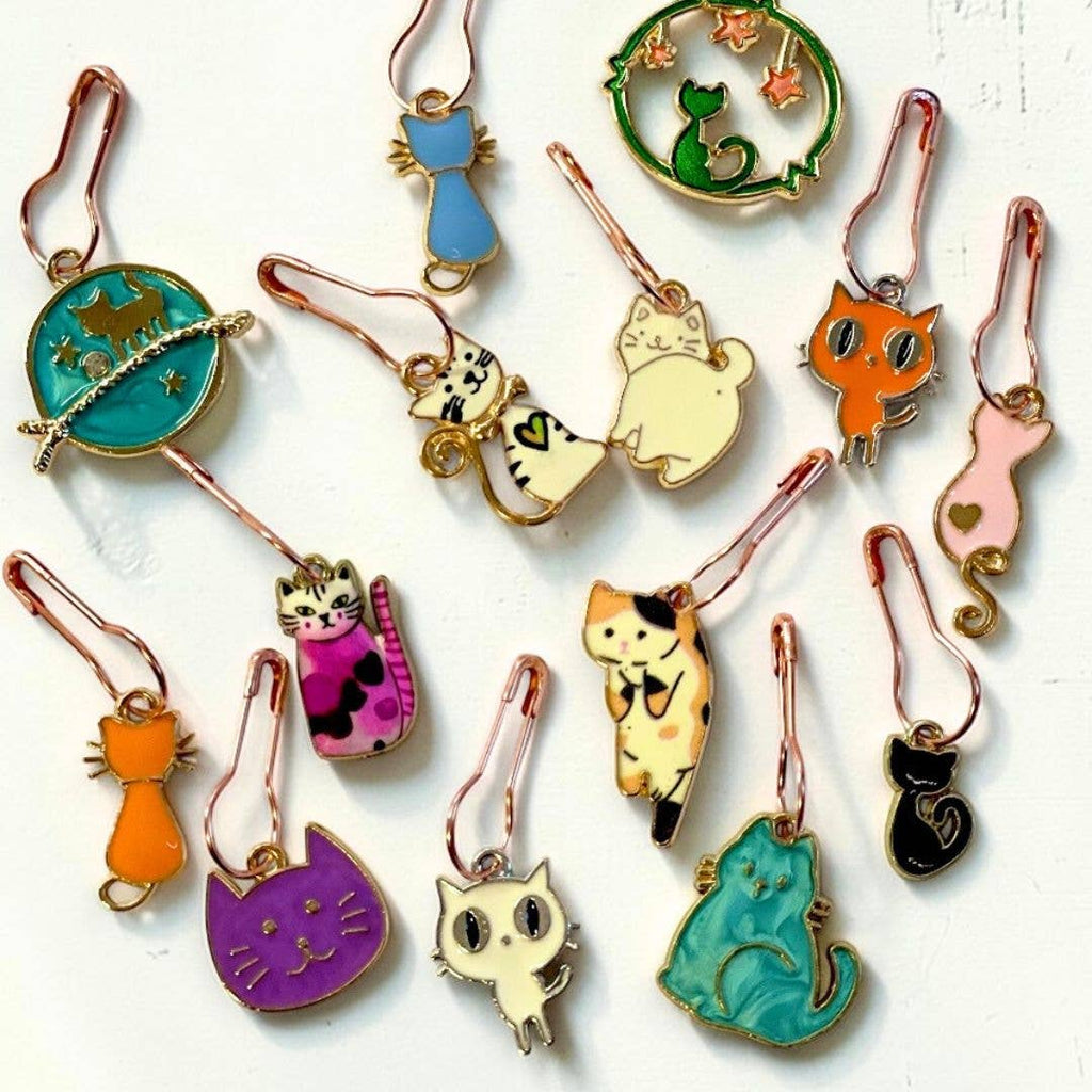 Nine Lives Stitch Markers - Cat Lovers - Set of 10