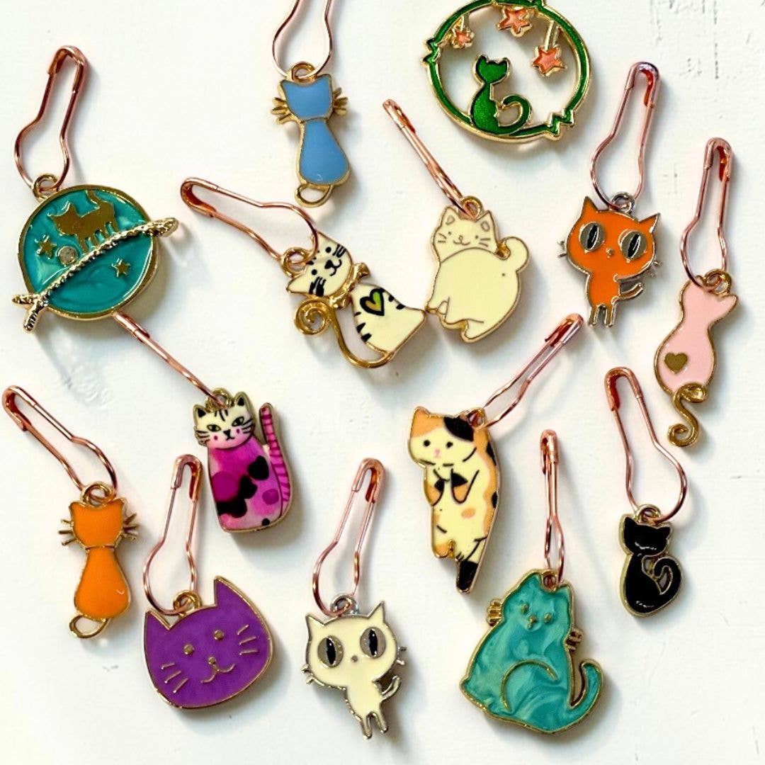 Nine Lives Stitch Markers - Cat Lovers - Set of 10