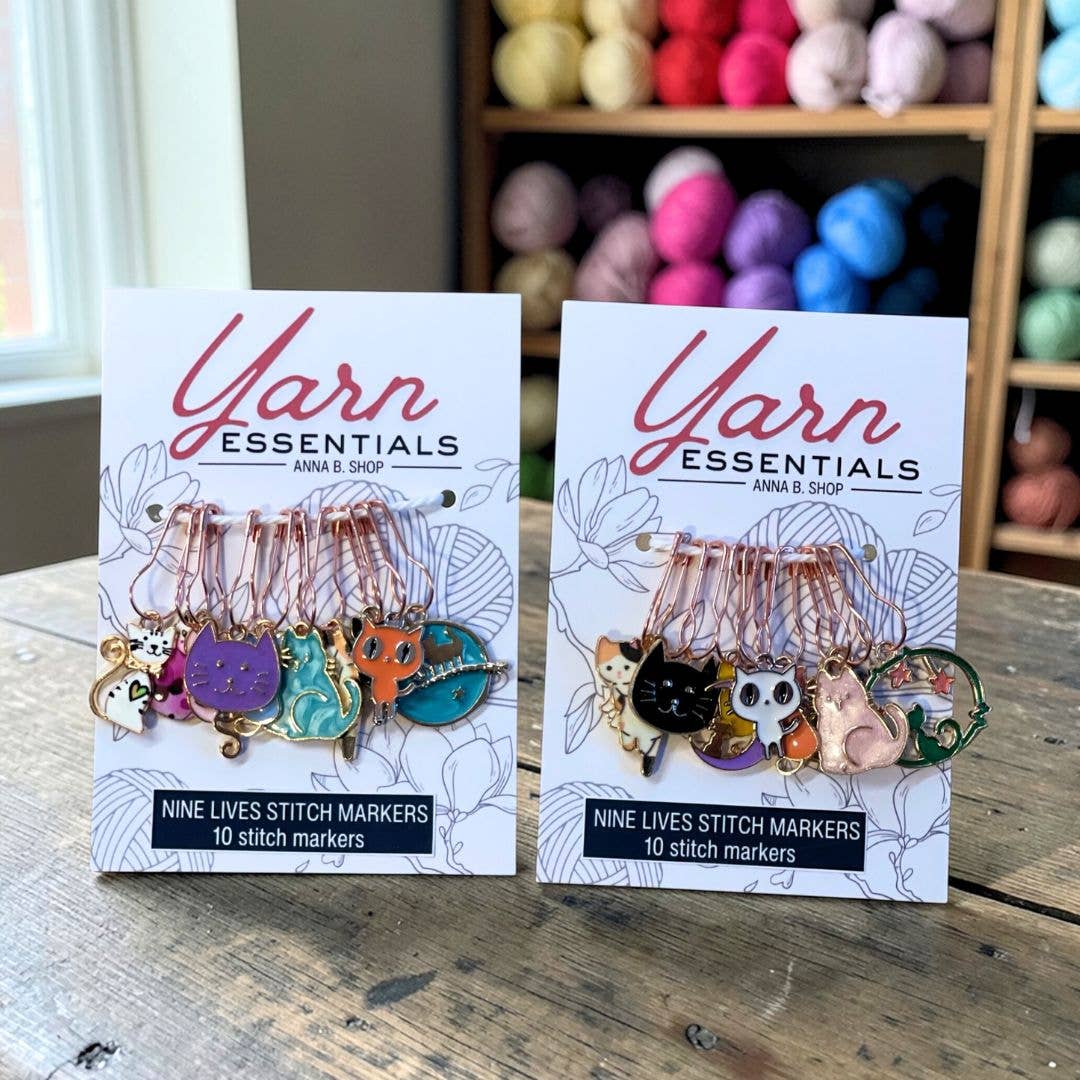 Nine Lives Stitch Markers - Cat Lovers - Set of 10