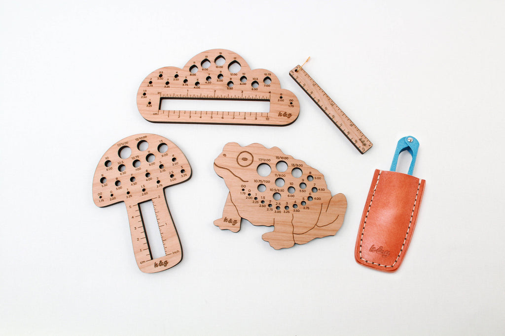 Mushroom Knitting Needle Gauge Tool