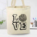 LOVE Yarn Canvas Tote Bag, Yarn Shop, Custom Bag