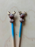 3D Moose Elk Knitting Needle Point Protectors Forest Animals